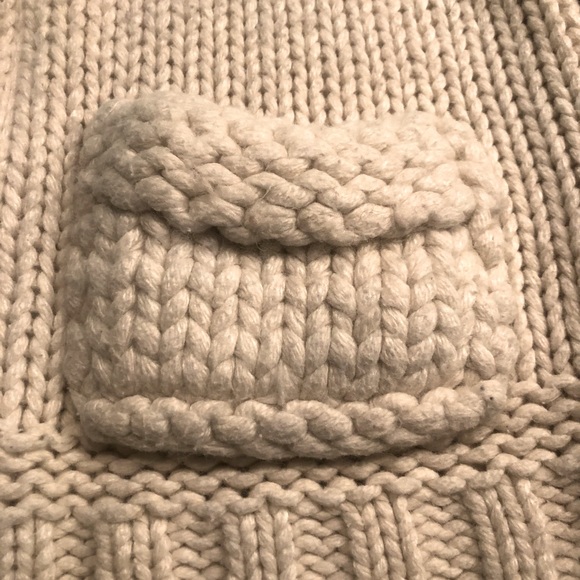 DEMANDING by Say What? Vintage Cropped Zip Up Cream Cardigan SZ L - Picture 5 of 6